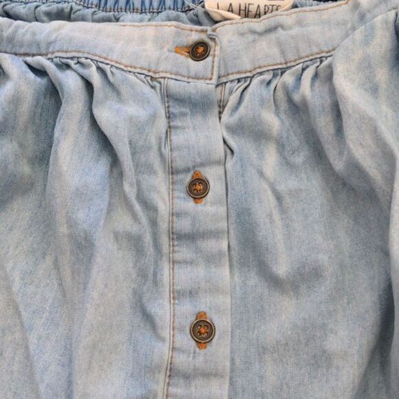 L.A. Hearts Denim Chambray Button Front Skirt Medium - Picture 6 of 8